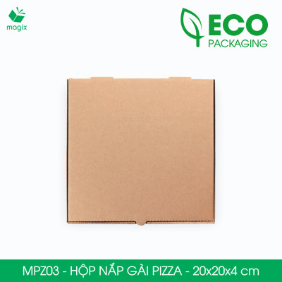 MPZ03 - 20x20x4 cm - 60 Hộp nắp gài pizza đa dụng - Hộp nắp gập, hộp carton gói hàng, hộp quà