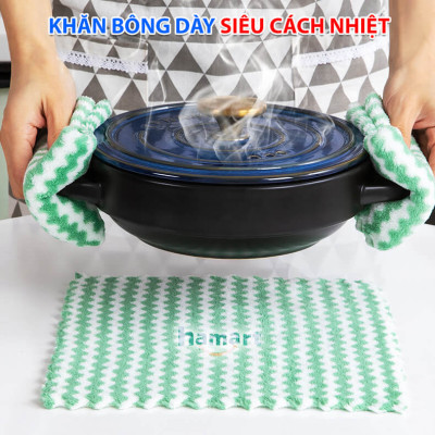 SET 3 Khăn Lau Đa Năng Nhà Bếp Siêu Thấm 25CM Microfiber Lau Cốc Chén Bàn Ghế Xe Hơi Tiện Lợi