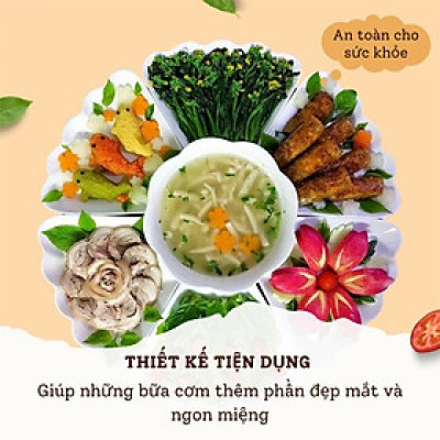 Bộ Bát Đĩa Hoa Mặt Trời 6811 Loại Bé Việt Nhật Nhựa PP Màu Trắng Dùng Để Bày Đồ Cúng