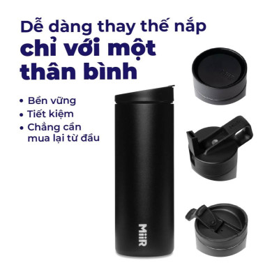 Nắp Thay Thế MiiR nhập khẩu chính hãng - Chống tràn, nhấn trượt & ống hút