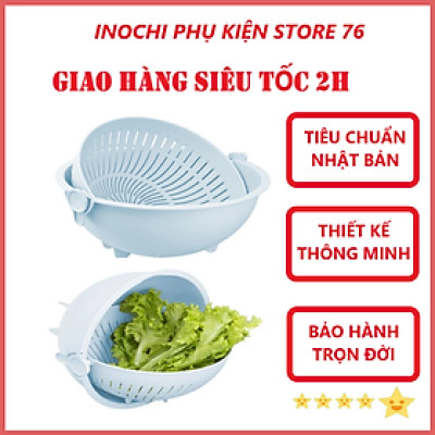 Bộ Thau Rỗ Xoay Đa Năng YoKo Xuất Nhật - Chất Liệu Nhựa Nguyên Sinh Cao Cấp An Toàn Cho Sức Khỏe ( Tặng kèm khăn lau pakasa) - Chính Hãng 