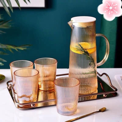 BỘ BÌNH UỐNG NƯỚC KÈM 6 CỐC THỦY TINH CHỊU NHIỆT CAO CẤP