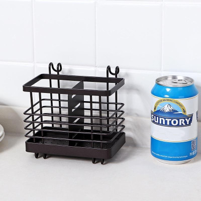 Ống cắm đũa thìa 2 ngăn thép sơn tĩnh điện có móc treo đẹp cao cấp