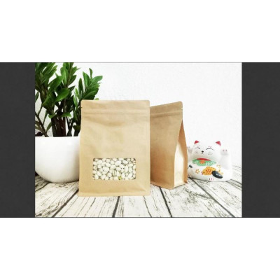 Túi giấy Kraft Nâu có cửa sổ đáy bằng 8 cạnh size 15 x 23 cm (20 túi)