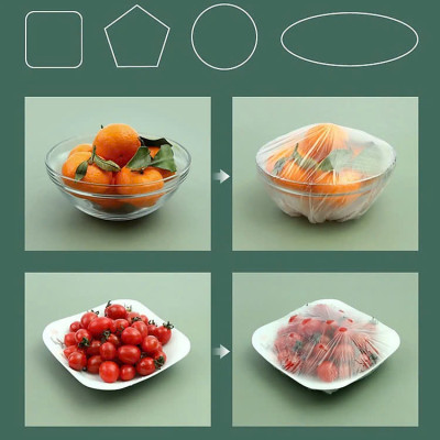 Màng Bọc Thực Phẩm Có Chun ,Túi Bọc Thực Phẩm Gấu Gói lớn Túi 100 cái, Màng Bọc Thức Ăn, Túi Gấu PE Bọc Đồ Ăn Co Giãn Tái Sử Dụng