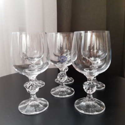Bộ 6 ly uống rượu vang pha lê Tiệp khắc klaudie 230ml