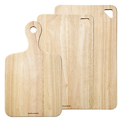  Bộ 3 Thớt Gỗ Cây Cao Su Lock&Lock LWC001S3