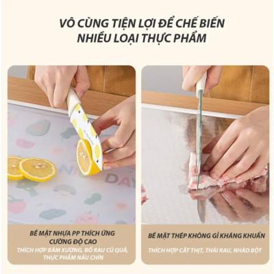 Thớt Inox Have A Nice Day Dày Dặn, Kháng Khuẩn Đa Năng Cao Cấp, Sử Dụng Được 2 mặt