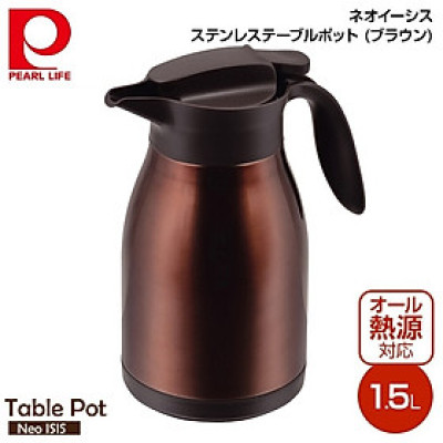 Bình nước giữ nhiệt Pearl Metal Table Pot 1500ml - Màu trắng - Hàng nội địa Nhật Bản nhập khẩu chính hãng