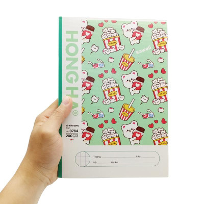 Combo 5 Tập South Star Kawai - 4 Ô Ly Kẻ Ngang 200 Trang 58gsm - Hồng Hà 0764 (Mẫu Bìa Giao Ngẫu Nhiên)