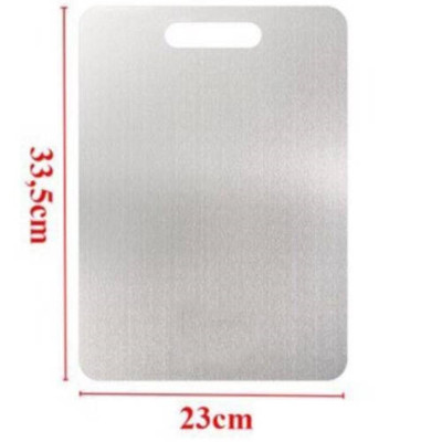 Thớt Inox 304 Cao Cấp KHông Gỉ- Size 33,5x23cm , Kháng Khuẩn, Chống Ẩm Mốc, Thớt Nhà Bếp- Hàng Loại 1.  Chính Hãng