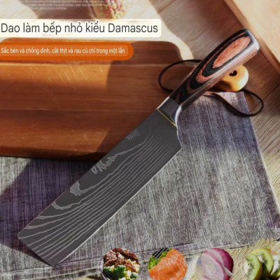 3 KIỂU MẪU DAO BẾP NHẬT SANTOKU THÉP DAMASCUS NHẬT BẢN CAO CẤP