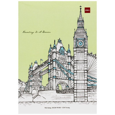 Tập Học Sinh - Kẻ Ngang Có Chấm - 120 Trang 70gsm - Deli CNB120-WOR (Mẫu Bìa Giao Ngẫu Nhiên)