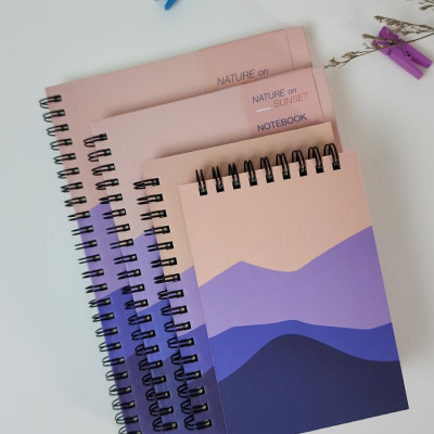 Sổ Lò Xo A6 Giấy Trơn - 160 Trang 80gsm - Nature On Sunset - The Sun 04