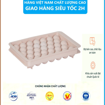 Combo 2 Khay Đá Tròn 33 Viên Tròn Nhựa Việt Nhật Làm Khuôn Rau Câu, Thạch Trái Cây, Khay Đá Viên Tròn Ngộ Nghĩnh - Hàng Việt Nam ( Tặng kèm 5 khăn lau tay pakasa)