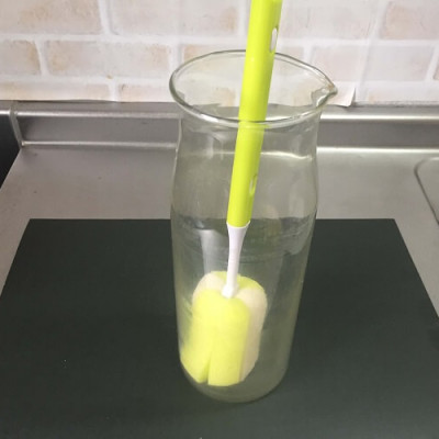 Cây cọ rửa bình nước/bình sữa Kokubo cán có thể kéo dài từ 28,5~37,5cm màu xanh - Hàng nội địa Nhật Bản