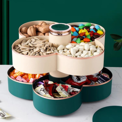 Khay mứt tết Hoa Đào Tết 2 Tầng - Khay đựng đồ ngày tết: Bánh kẹo, trái cây, đồ sấy...