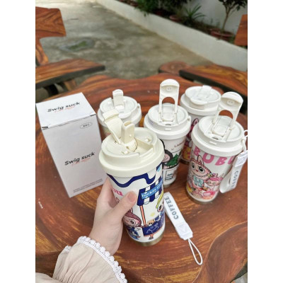 Ly Giữ Nhiệt, Cốc Giữ Nhiệt 600ml Hình Labubu Siêu Hot
