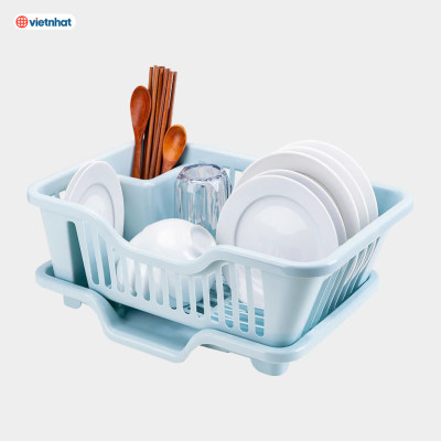 Rổ úp chén bát tiện ích Việt Nhật 44x27.5x17 (cm) - Hàng chính hãng