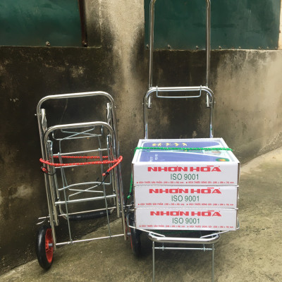 Xe kéo đi chợ cao cấp NiNDA NDX002 gấp gọn tiện dụng chất liệu inox chắc chắn, dễ dàng điều chỉnh kích thước tay kéo , tải trọng lên đến 20kg- Hàng chính hãng