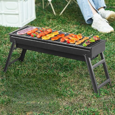 Lò nướng kéo ngoài trời Suncojia tặng dụng cụ hỗ trợ, giá nướng than gỗ, có thể gấp gọn và di động