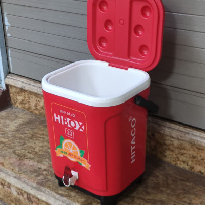 Bình Đựng Đá 20L Có Vòi, Quai Xách – Giữ Nhiệt Tốt, Hình Vuông Cao Chân Đế Chắc  Dùng Đựng Nước Thực Phẩm Đa Năng