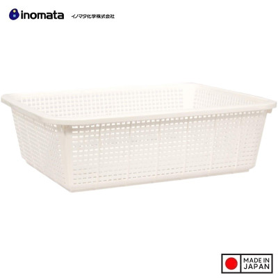 Rổ nhựa chữ nhật Inomata Simple - Màu trắng - Hàng Nội Địa Nhật Bản