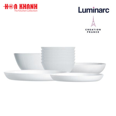 Tô Thủy Tinh Luminarc Diwali Lines 18cm trắng sứ cường lực, kháng vỡ -  1 cái - Q1672