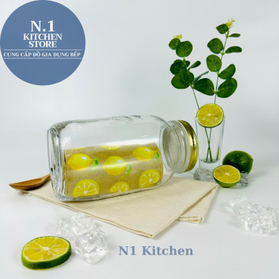 Hũ thủy tinh nắp vặn 1500ml Quattro Invetro Ý - Hàng Chính Hãng