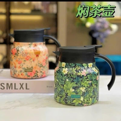 Bình trà giữ nhiệt hoa văn nghệ thuật pha trà,cà phê, chất liệu inox