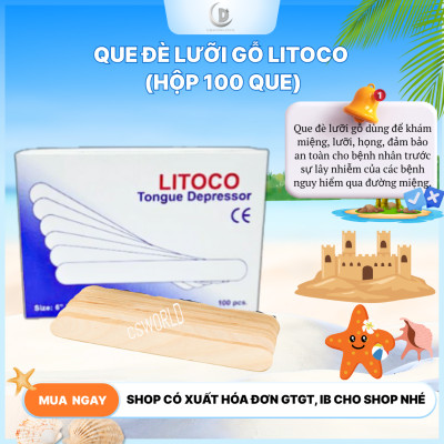 QUE ĐÈ LƯỠI GỖ LITOCO HỘP 100 Que