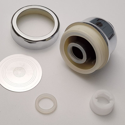 Đầu Vòi Tăng Áp 1 Chế Độ Chảy Mạ Chrome Eurolife EL-TA03 (Trắng Bạc)