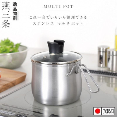 Nồi Inox đa năng dùng cho bếp từ Ernest Ippinbutsuso Size 14cm dung tích 2.1L - Hàng nhập khẩu chính hãng từ Nhật Bản