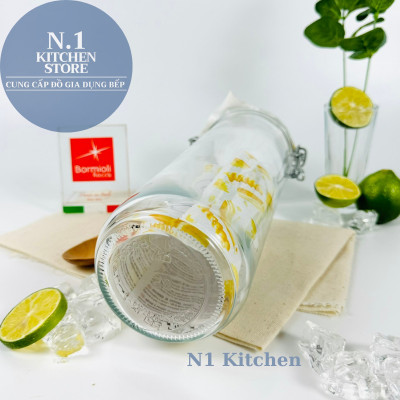 Hũ thủy tinh nắp cài kín hơi đựng mì ý Fido 1360ml - Bormioli Rocco Ý -  Hàng chính hãng