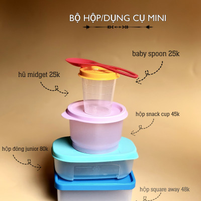 Hộp mini đựng thuốc/nước chấm Tupperware midget 60ml - bảo hành chính hãng