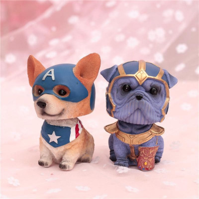 Mô Hình Chó Lắc Đầu Dễ Thương Siêu Anh Hùng Marvel - Trang trí xe hơi 