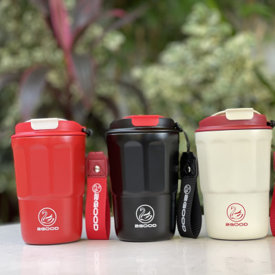 Cốc Cafe Giữ Nhiệt inox 2GOOD C27 Dung Tích 380ml, Nắp Chống Tràn, Ly Giữ Nhiệt  - Hàng Chính Hãng