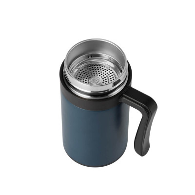 Ly giữ nhiệt inox 304 Elmich EL8329 450ml, Hàng chính hãng, có tay cầm, có khay lọc trà, miệng rộng dễ vệ sinh - JoyMall