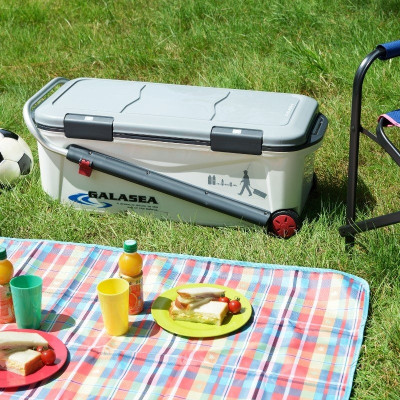 Thùng đá giữ nhiệt đa năng, tay kéo Sanka Galasea 50L, bền đẹp và an toàn cho thời gian sử dụng lâu dài -nội địa Nhật Bản 