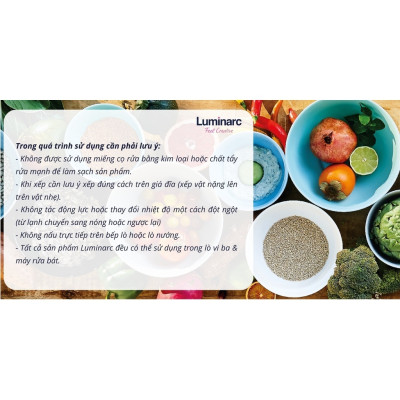 Tô Thủy Tinh Luminarc Marble 21cm đựng thức ăn, cường lực, kháng vỡ - Bộ 3 cái - P3757