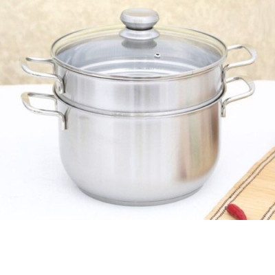 Bộ Nồi Luộc Gà Kèm Xửng Hấp Inox Size 32cm Dùng Mọi Bếp - Hàng Chính Hãng