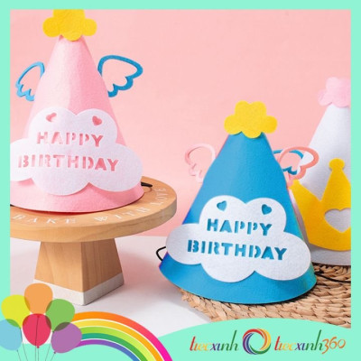 Nón sinh nhật Happy Birthday cánh mây