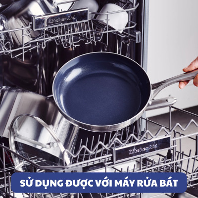 Bộ 2 món chảo chống dính phủ tinh thể kim cương cao cấp Blue Diamond 24,28 cm