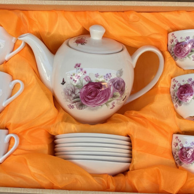 Bộ ấm chén pha trà  sứ hoa hồng ( Giao ngẫu nhiên )  ANTH670