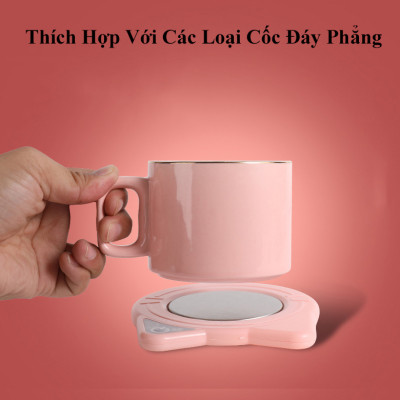 Đế Hâm Nóng Giữ Ấm Đồ Uống Hình Tai Mèo KUNBE Hâm Nóng Cà Phê Trà Sữa cho Bé Làm Nóng Đồ Uống Nhanh Chóng Tiện Lợi