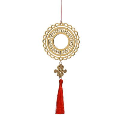 Combo 12V - Bộ 12 dây treo trang trí tết Khai Lộc Hoàng Kim màu Vàng,handmade,chất liệu gỗ, kim loại cắt CNC hoa văn sắc sảo, treo cành mai, đào, lan, quà tặng độc đáo ý nghĩa