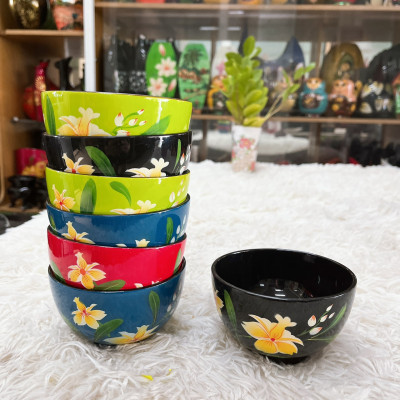 Chén tròn sơn mài Thanh Bình Lê