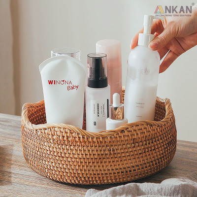 Rổ Đựng Trái Cây, Đồ Khô Chất Liệu Mây Tre Đan Thủ Công, Giỏ Đựng Đồ Decor Nhà Ăn, Phòng Khách