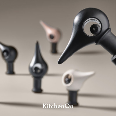 Nắp đậy chai rượu vang Bird, màu đen