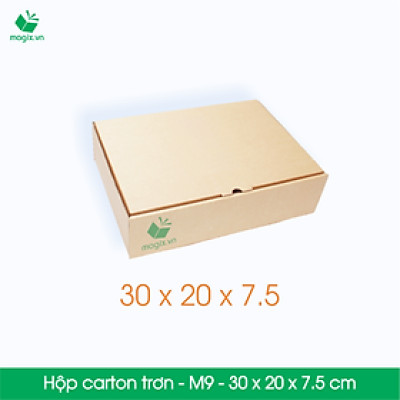 M9 - 30x20x7,5 cm - 25 Thùng hộp carton trơn đóng hàng 
